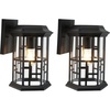 image:imageSAFAVIEH Lighting Collection Carwen Black Outdoor Sconce Set of 2 Light Fixture LED Bulbs Included