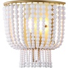 image:imageSAFAVIEH Lighting Collection Celyn Contemporary Boho WhiteBrass Beaded Single Wall Sconce