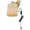 image:imageSAFAVIEH Lighting Collection Ciaran Boho Coastal Natural RattanBlack Wall Sconce Set of 2NaturalBrass