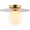 image:imageSAFAVIEH Lighting Collection Finlay Gold Orb Flush Mount LED Bulbs Included