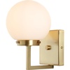 image:imageSAFAVIEH Lighting Collection Ganon Contemporary BrassOpal Orb Wall Sconce Set of 2BrassWhite
