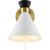image:imageSAFAVIEH Lighting Collection Jordie Modern Brass Gold Downlight Wall Sconce Light Fixture Ideal for Bathroom Entryway Vanity Foyer Hallway Living Room LED Bulb IncludedMulticolor