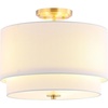 image:imageSAFAVIEH Lighting Collection Laconia WhiteGold Flush Mount LED Bulbs Included