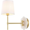 image:imageSAFAVIEH Lighting Collection Lyssine White Wall Sconce Set of 2 Light Fixture LED Bulbs Included