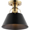 image:imageSAFAVIEH Lighting Collection Mazelle Industrial Farmhouse BlackBrass Flush Mount LED Bulbs Included