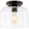 image:imageSAFAVIEH Lighting Collection Rianne Farmhouse Black Flush Mount LED Bulb Included