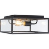 image:imageSAFAVIEH Lighting Collection Rinnah Black 2Light Outdoor Flush Mount LED Bulbs Included