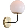 image:imageSAFAVIEH SCN4017A Lighting Cayden Brass Gold and Black Wall LED Bulb Included Sconce White
