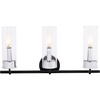 image:imageSafavieh Lighting Collection Remery Matte BlackChrome 3Light Sconce LED Bulb Included