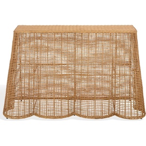 image:imageSAFAVIEH Couture  Jilliette Natural Rattan Console Table  Handwoven Boho Coastal Design  Sculptural Base  Fully Assembled  Ideal for Entryway Living Room 52 W x 193 D x 315 H CWK3024ANatural