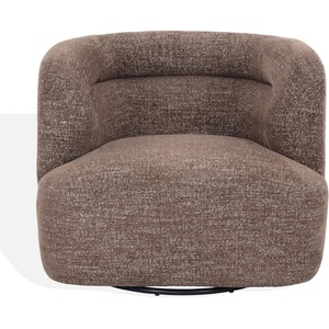 image:imageSAFAVIEH Couture  Joangela Barrel Back Swivel Accent Chair  Dark Brown Chenille  Fully Assembled Solid Wood  Ideal for Living Room Bedroom 35 W x 328 D x 285 H SFV4887BDark Brown