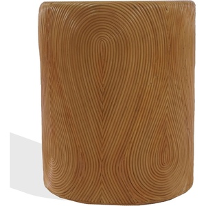 image:imageSAFAVIEH Couture Collection  Rhynne Natural Round Rattan Accent Table Fully Assembled Sculptural Side Table for Living Room Bedroom or Lounge Space CWK3030ANatural