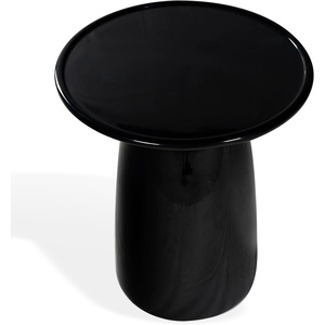 image:imageSAFAVIEH Couture Collection  Stephan Black Concrete Accent Table Sculptural High Gloss Finish Modern Round Top Fully Assembled SFV2617ABlack