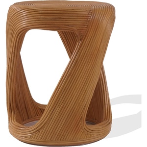 image:imageSAFAVIEH Couture Collection  Tyleigh Natural Round Rattan Accent Table Fully Assembled Sculptural Side Table for Living Room Bedroom or Lounge Space CWK3029ANatural