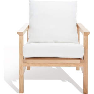 image:imageSAFAVIEH Couture Collection Emmalee WalnutNatural Cord Back Accent ChairNatural