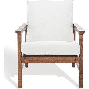 image:imageSAFAVIEH Couture Collection Emmalee WalnutNatural Cord Back Accent ChairWalnutNatural