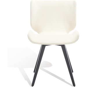 image:imageSAFAVIEH Couture Collection Matty MidCentury Modern Scandinavian Cream Velvet Dining ChairCreme