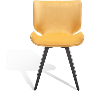 image:imageSAFAVIEH Couture Collection Matty MidCentury Modern Scandinavian Cream Velvet Dining ChairMustard
