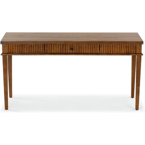 image:imageSAFAVIEH Couture Collection Shelbie Oak Brown amp Black 1Drawer Reeded Computer Table Office Writing DeskMedium OakBlack