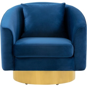 image:imageSAFAVIEH Couture Joaquin Swivel Barrel ChairNavy
