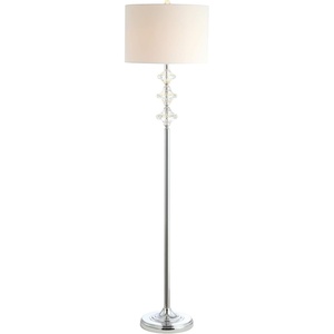image:imageSAFAVIEH FLL4067A Lighting Collection Lottie White and Chrome 60inch Floor Lamp H
