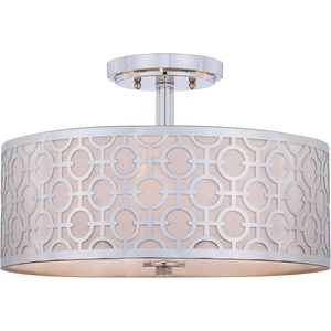 image:imageSAFAVIEH FLU4001C Collection Vera ChainLink 3 155 Chrome Mount Flush Light 0Chrome