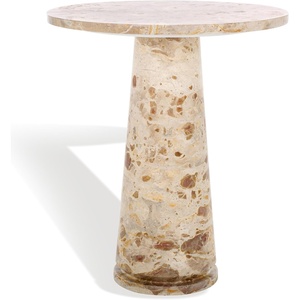 image:imageSAFAVIEH Furniture  Valentia Tall Marble Accent Table  Green  Marble Top  Glam Stone Pedestal Design  Ideal for Living Room Entryway Dining Room 205 W x 205 D x 235 H SFV9703CBeige