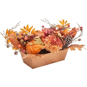 image:imageSAFAVIEH Home Collection 25inch Decorative Artificial Peony amp Pumpkin Potted Arrangement Fully AssembledMulti Color