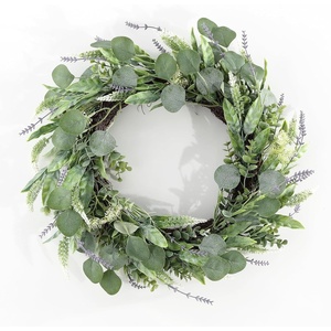 image:imageSAFAVIEH Home Collection Faux Artificial 22inch Eucalyptus amp Fennel Decorative Wreath