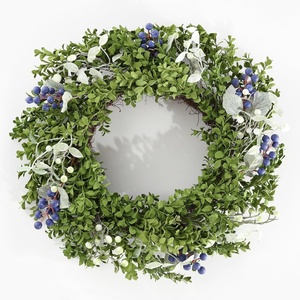 image:imageSAFAVIEH Home Collection Faux Artificial 24inch Boxwood amp Berry Decorative Wreath