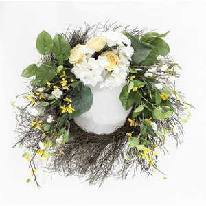 image:imageSAFAVIEH Home Collection Faux Artificial 26inch Hydrangea amp Blossom Decorative Wreath