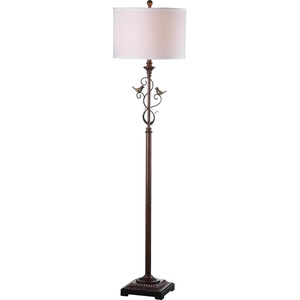 image:imageSAFAVIEH Lighting  Birdsong 61Inch Standing Floor Lamp  OilRubbed Bronze  Fabric Drum Shade  Transitional Branch Accent Design  Ideal for Living Room Bedroom  LED Bulb Included LIT4338A