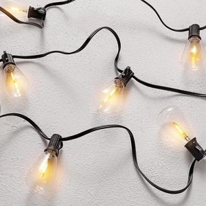 image:imageSAFAVIEH Lighting  Dorcia 10Foot LED Outdoor String Lights  WeatherResistant Patio Caf Garden Hanging Lights with 10 Clear Bulbs PLT4043A