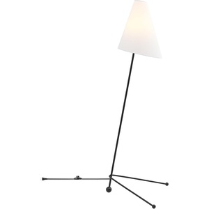 image:imageSAFAVIEH Lighting Collection  Norrie Black Metal Floor Lamp 63Inch Tall Modern Standing Lamp with Fabric Shade amp Foot Switch FLL4143ABlack