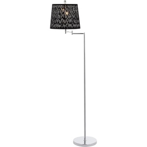 image:imageSAFAVIEH Lighting Collection Berman Modern ChromeBlack 60inch Task Reading Floor Lamp LED Bulb Included