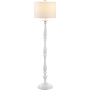 image:imageSAFAVIEH Lighting Collection Bessie Farmhouse Candlestick Metal White 62inch Living Room Bedroom Home Office Standing Floor Lamp LED Bulb Included