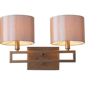 image:imageSAFAVIEH Lighting Collection Catena Rustic Farmhouse Antique Gold 2light Bedroom Bathroom Vanity Hallway Foyer Living Room Wall Sconce Set of 2 LED Bulbs Included