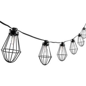 image:imageSAFAVIEH Lighting Collection Ellina Black 10Foot LED Outdoor String Lights