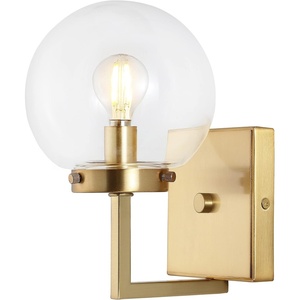 image:imageSAFAVIEH Lighting Collection Ganon Contemporary BrassOpal Orb Wall Sconce Set of 2BrassClear