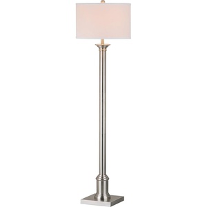 image:imageSAFAVIEH Lighting Collection Livia Modern Farmhouse Nickel 60inch Living Room Bedroom Home Office Standing Floor Lamp LED Bulb Included