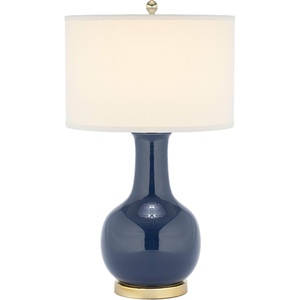 image:imageSAFAVIEH Lighting Collection Paris Modern Red Ceramic 28inch Bedroom Living Room Home Office Desk Nightstand Table Lamp LED Bulb IncludedNavy