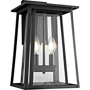 image:imageSAFAVIEH PLT4005A Velza 2Light Black Wall LED Bulb Included Outdoor Lantern