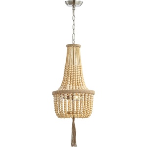 image:imageSAFAVIEH PND4082A Wynne Bohemian Adjustable Brown Beaded Tassel 2Light LED Bulbs Included Pendant