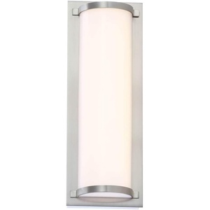 image:imageSAFAVIEH SCN4038A Lighting Luka Brush Nickel and White Vanity Bar Bathroom LED Bulb Included Sconce