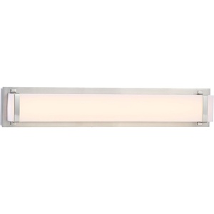 image:imageSAFAVIEH SCN4041A Lighting Gannon Brush Nickel and White Vanity Bar Bathroom LED Bulb Included Sconce