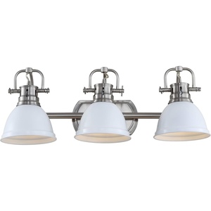 image:imageSAFAVIEH SCN4054B Roland Brush Nickel and White 3Light Bathroom LED Bulbs Included Sconce NickleNickle