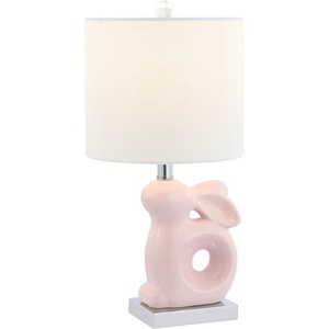 image:imageSafavieh Kids Lighting Collection Ruby Rabbit Grey Ceramic 19inch Bedroom Living Room Home Office Desk Nightstand Table Lamp LED Bulb IncludedPink