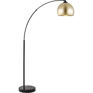 image:imageSafavieh Lighting Collection Glarien MidCentury 70inch GoldBlack Arc Floor Lamp LED Bulb Included