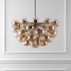 image:imageSAFAVIEH Couture Lighting Collection Raphaela Retro GoldWhite Glass Globe Adjustable Chandelier LED Bulbs Included