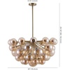 image:imageSAFAVIEH Couture Lighting Collection Raphaela Retro GoldWhite Glass Globe Adjustable Chandelier LED Bulbs Included